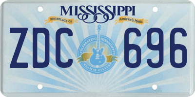 MS license plate ZDC696