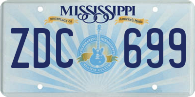 MS license plate ZDC699