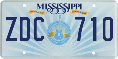 MS license plate ZDC710