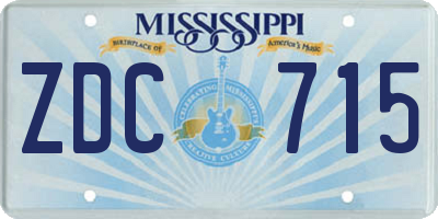 MS license plate ZDC715
