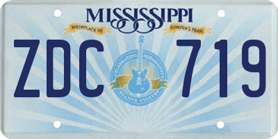 MS license plate ZDC719