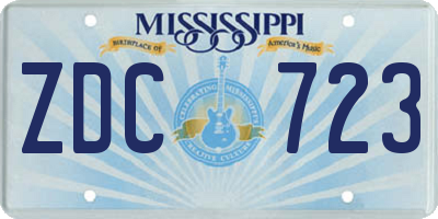 MS license plate ZDC723