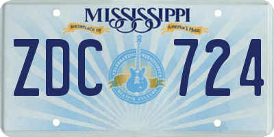 MS license plate ZDC724