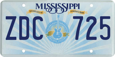 MS license plate ZDC725