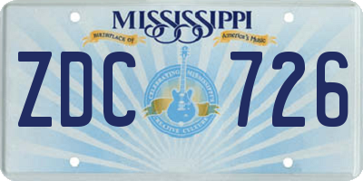 MS license plate ZDC726