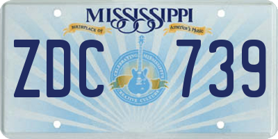 MS license plate ZDC739