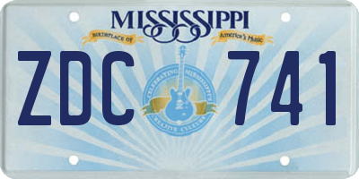 MS license plate ZDC741