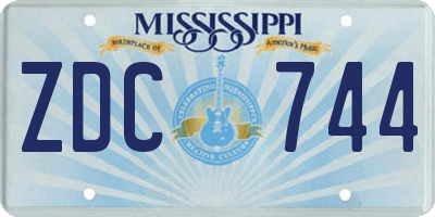 MS license plate ZDC744