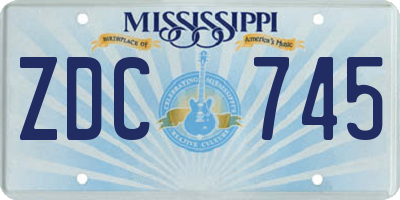 MS license plate ZDC745