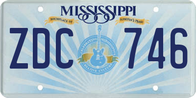 MS license plate ZDC746
