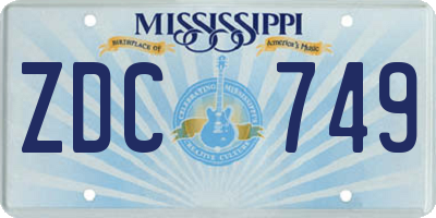 MS license plate ZDC749