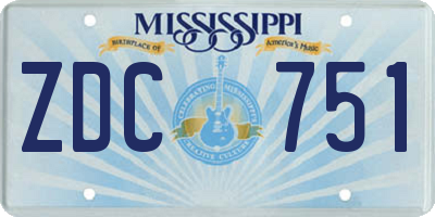 MS license plate ZDC751