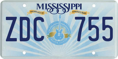 MS license plate ZDC755