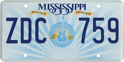MS license plate ZDC759