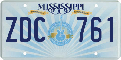 MS license plate ZDC761