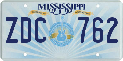 MS license plate ZDC762
