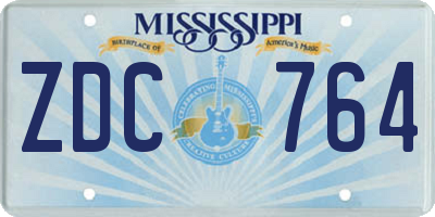 MS license plate ZDC764