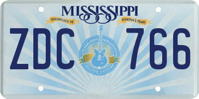 MS license plate ZDC766