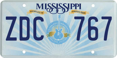 MS license plate ZDC767