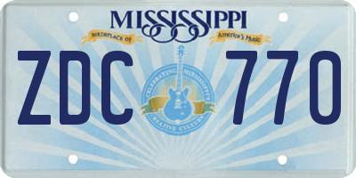 MS license plate ZDC770