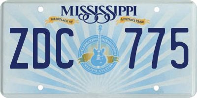 MS license plate ZDC775