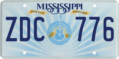 MS license plate ZDC776