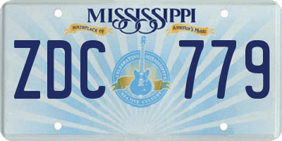 MS license plate ZDC779