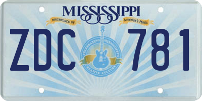 MS license plate ZDC781