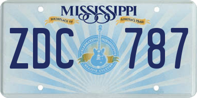 MS license plate ZDC787