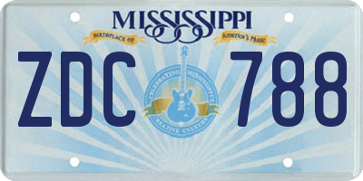 MS license plate ZDC788