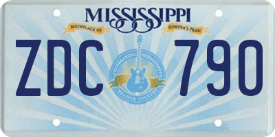 MS license plate ZDC790