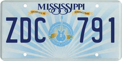 MS license plate ZDC791