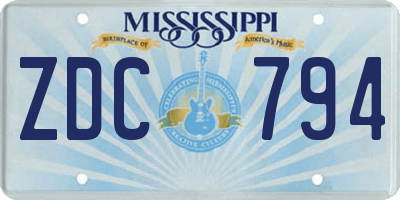 MS license plate ZDC794