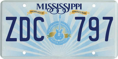MS license plate ZDC797