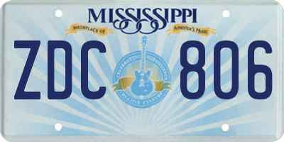 MS license plate ZDC806