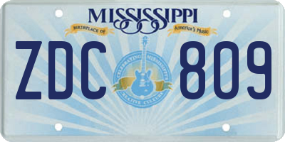 MS license plate ZDC809