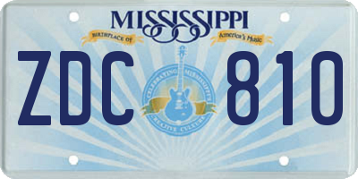 MS license plate ZDC810