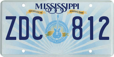 MS license plate ZDC812
