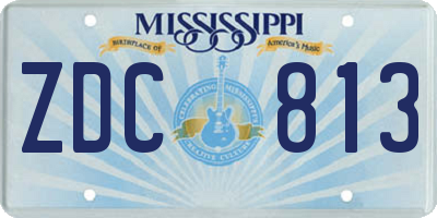 MS license plate ZDC813