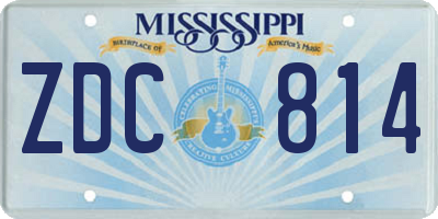 MS license plate ZDC814