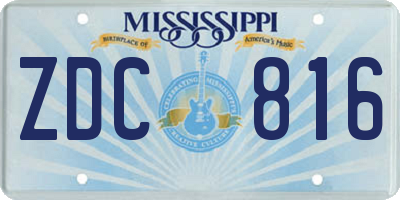 MS license plate ZDC816