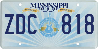 MS license plate ZDC818