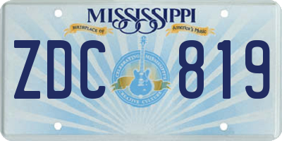 MS license plate ZDC819