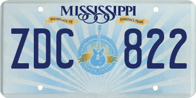 MS license plate ZDC822
