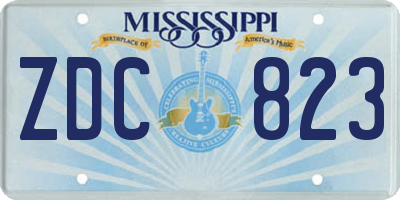 MS license plate ZDC823