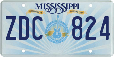 MS license plate ZDC824