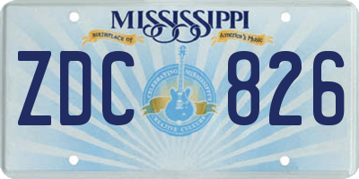 MS license plate ZDC826