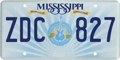 MS license plate ZDC827