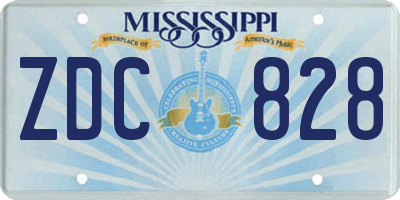 MS license plate ZDC828