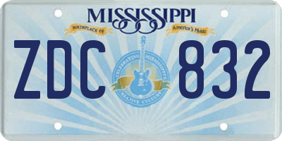 MS license plate ZDC832